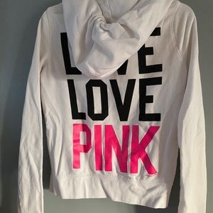 Victorias Secret White Zip Up Hoodie